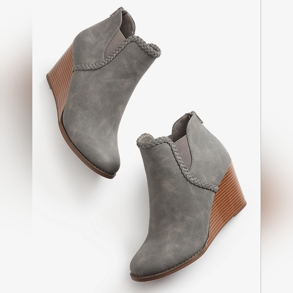 Maurices Supercush Aly Braided Wedge Gray Size 7‎ - Picture 1 of 8